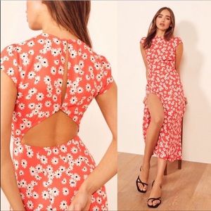 🆕 Reformation red floral daisy maxi dress-size 12
